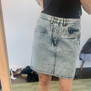 Straight acid wash denim skirt 100% Cotton
